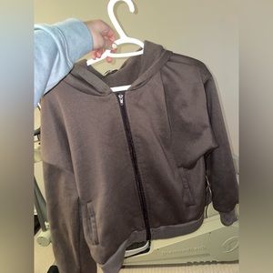 Oversized mocha zip up
